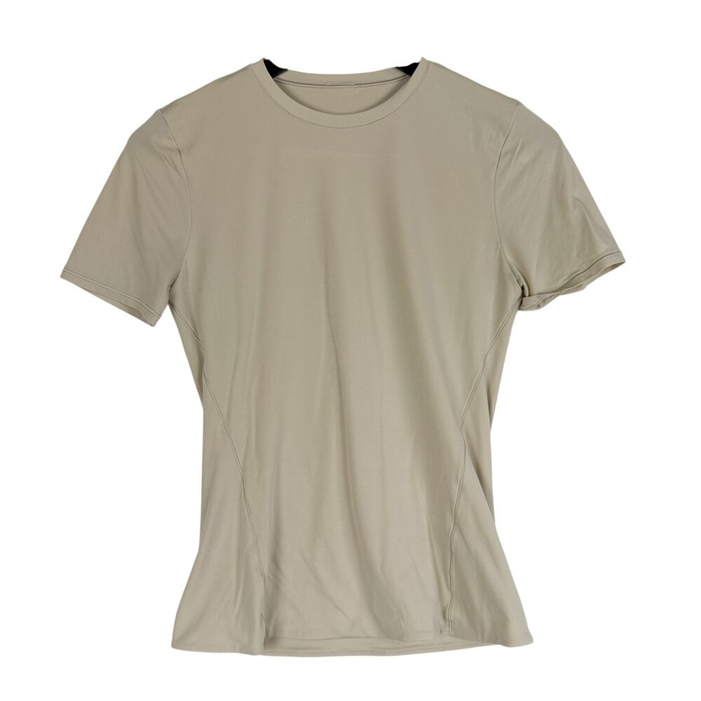 Lululemon Wundermost Ultra-Soft Nulu Hip-Length Crewneck Shirt Sheer Oak - S